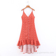 Women's Button Down Casual Summer sling chiffon dress